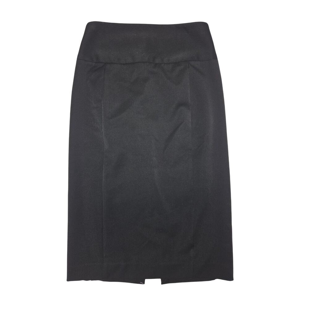 Express Black Stretch Lined Pencil Career Midi Skirt Women Size 2